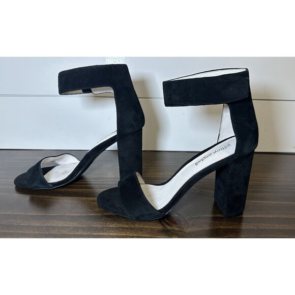 Jeffrey Campbell Lindsay Black Suede Ankle Strap Block Heel Sandals Women's‎ 6 - Picture 2 of 11